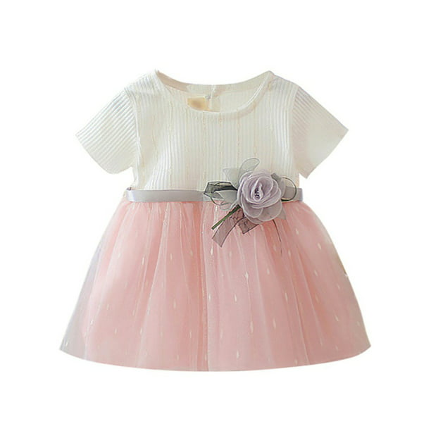 Sparkle 1ST Birthday Pink Baby Girl Ruffle Bow Tank Top Pink Petal Skirt NB-8Y